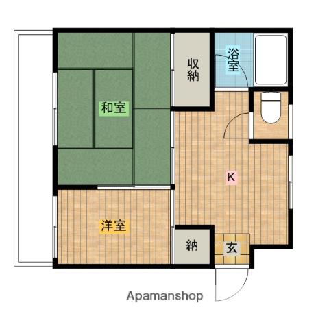 村石ビル(2K/3階)の間取り写真