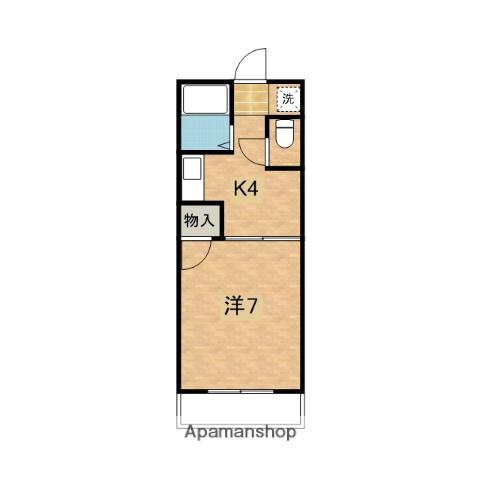 岸ハイツ(1K/2階)の間取り写真