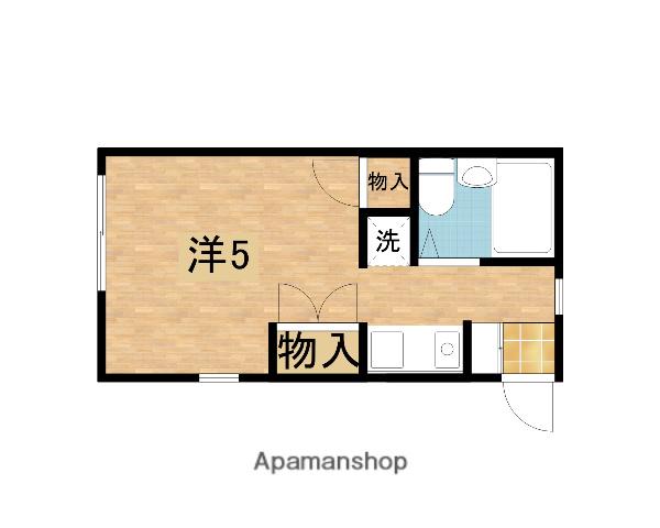 磯川ハイツ(ワンルーム/2階)の間取り写真