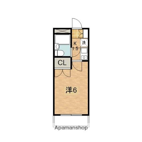 西山マンション(1K/2階)の間取り写真