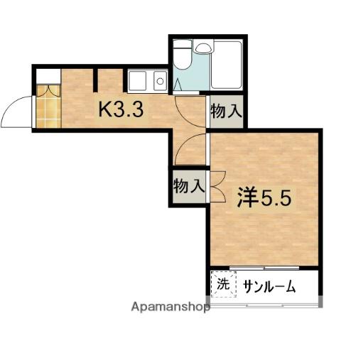 フローラ・スクエア(1K/2階)の間取り写真