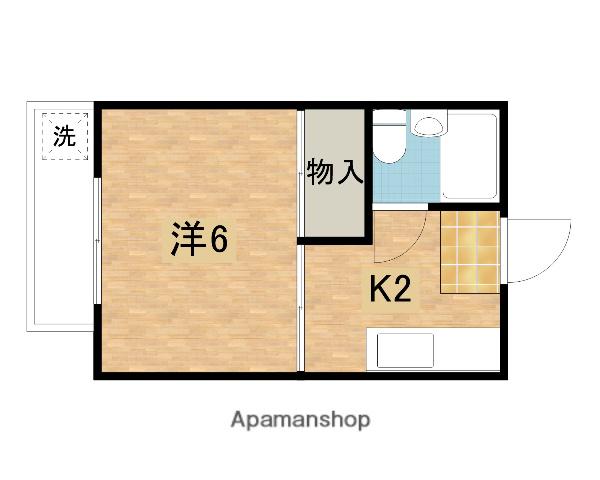 ホワイトコートカヤ(1K/1階)の間取り写真
