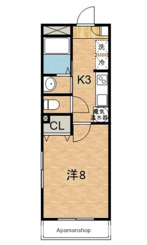 グリーンヴォーン元住吉(1K/1階)の間取り写真