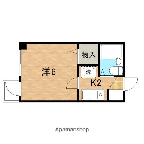 マンション川口(1K/2階)の間取り写真