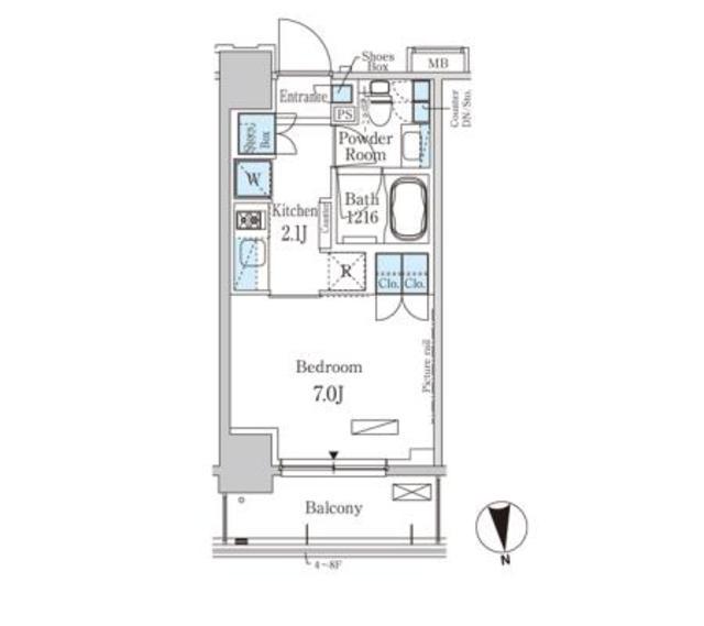 パークアクシス大森(1K/6階)の間取り写真