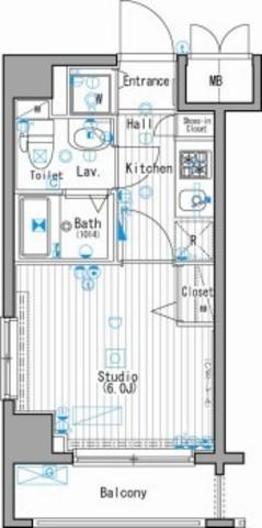 ガーラ・ステージ武蔵小杉(1K/4階)の間取り写真