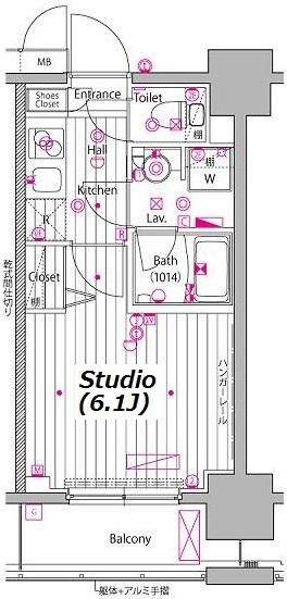 ガーラ・プレシャス川崎(1K/3階)の間取り写真