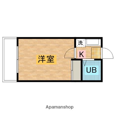 HMN稲田堤B棟(1K/2階)の間取り写真