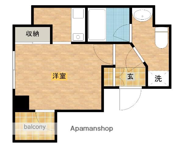 サンクリエイト(ワンルーム/6階)の間取り写真