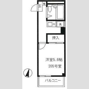 ファーストハウス生田(1K/2階)の間取り写真
