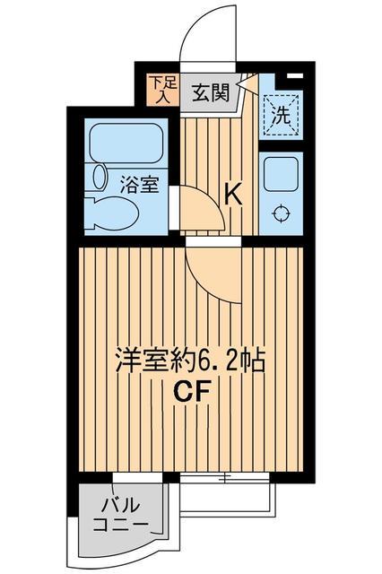 スクエア世田谷(1K/1階)の間取り写真