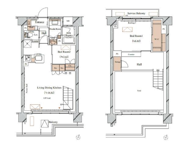 ブランシエスタ西馬込(2LDK/6階)の間取り写真