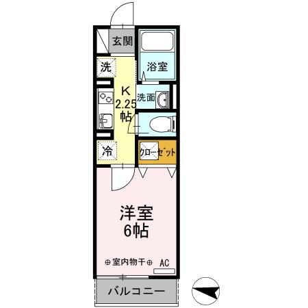 ロイヤルアーク(1K/1階)の間取り写真