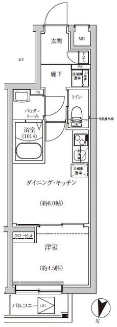REGOLITH IKEGAMI(1DK/3階)の間取り写真