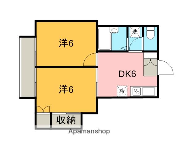 プラネット宮崎台(2DK/2階)の間取り写真