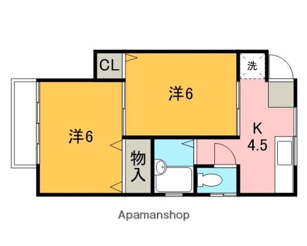 ハイム俊月(1K/2階)の間取り写真