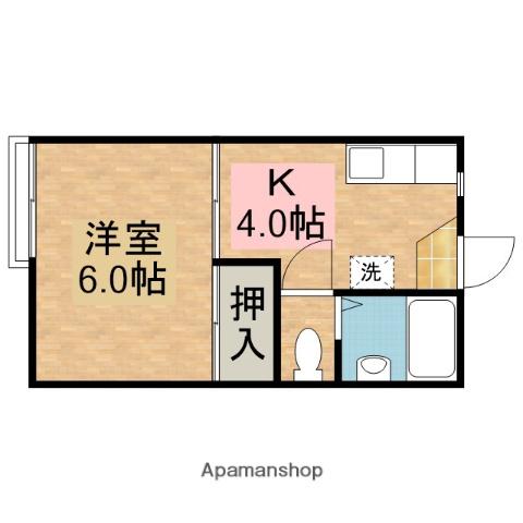 ハイツ第2天平(1K/2階)の間取り写真