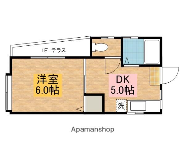 アパートメント野田(1DK/1階)の間取り写真