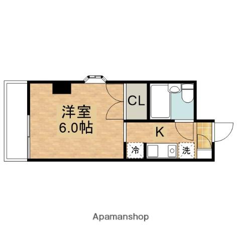 孝友第6ビルグリーンハイツ麻生(ワンルーム/2階)の間取り写真