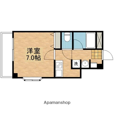 フォレスト三田(1K/4階)の間取り写真