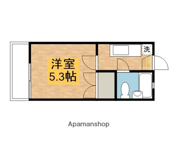 西生田ハイツ(1K/1階)の間取り写真