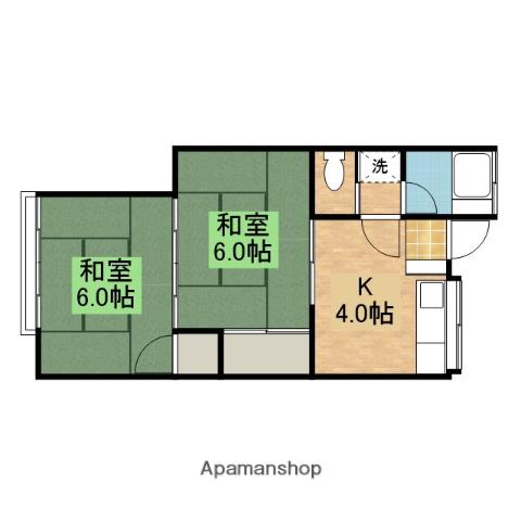 橘ハイツ(2K/1階)の間取り写真
