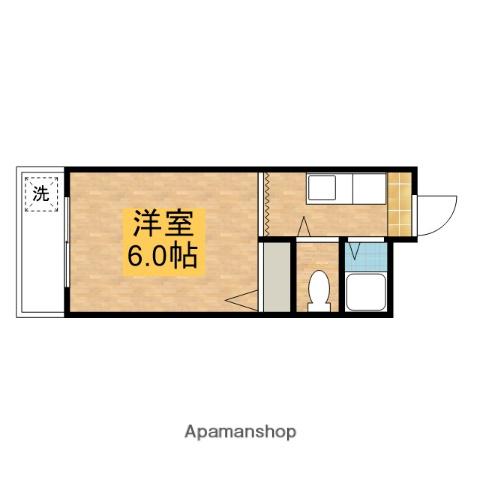 スターダスト日光台B棟(1K/3階)の間取り写真