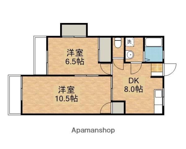 グリーンパーク井田(2DK/2階)の間取り写真