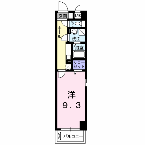 ラヴィアンローズ(1K/1階)の間取り写真