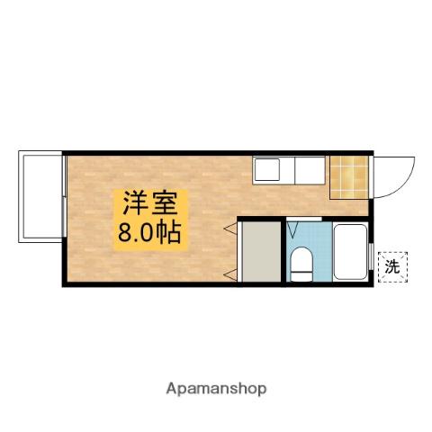 パールハイツ向ヶ丘(ワンルーム/2階)の間取り写真