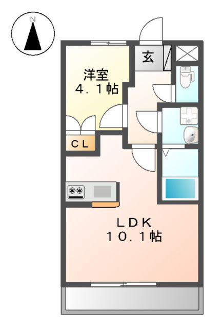 ヤハウェイ 山本(1LDK/2階)の間取り写真
