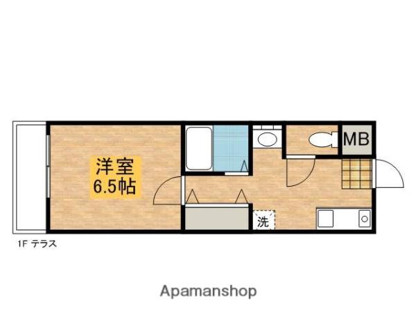 サンヒルズ生田(1K/1階)の間取り写真