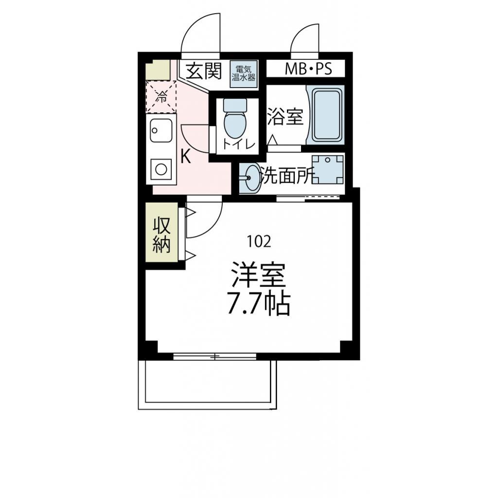 CHERRY HOUSE 3(1K/1階)の間取り写真
