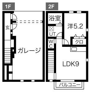アンソレイエB棟(1LDK/1階)の間取り写真