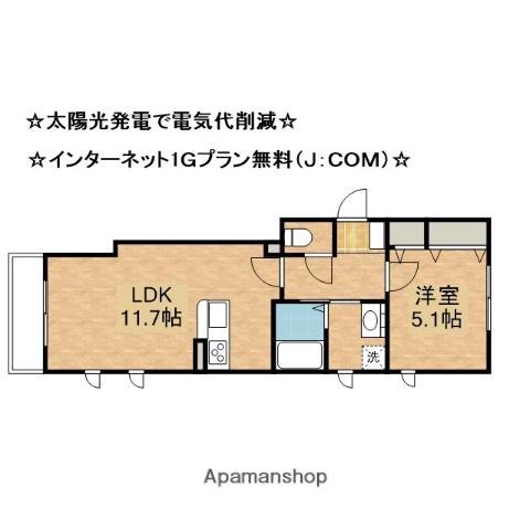 ルーチェ デリカータ(1LDK/1階)の間取り写真