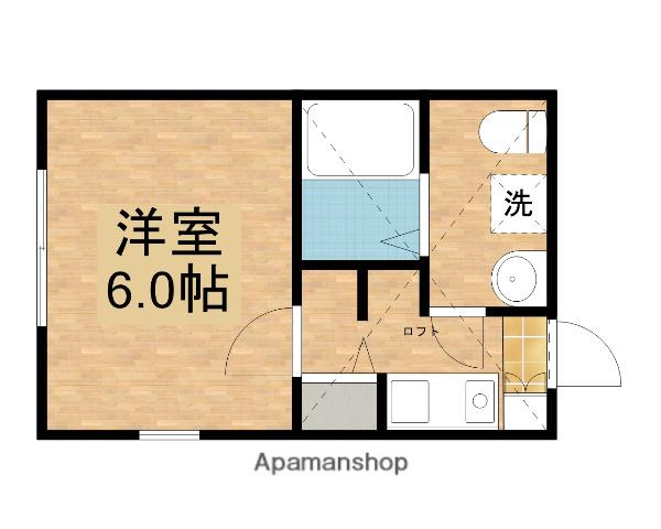 フェンテ登戸(1K/2階)の間取り写真