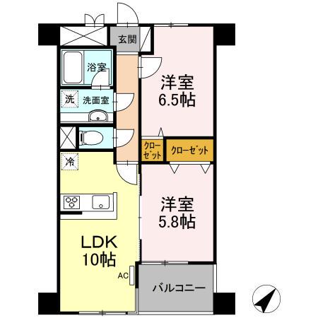 ブリランテ(2LDK/3階)の間取り写真