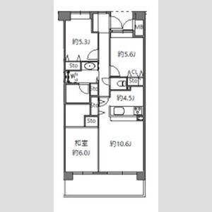 アソシエール溝の口(3LDK/10階)の間取り写真