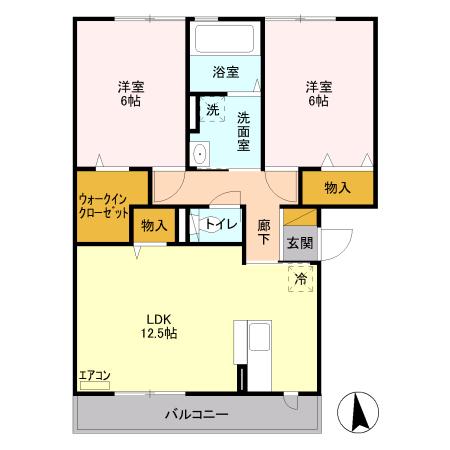 ラ・テールドゥ 2階階 間取り