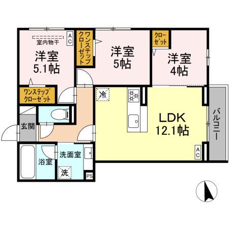 アクシス(3LDK/2階)の間取り写真