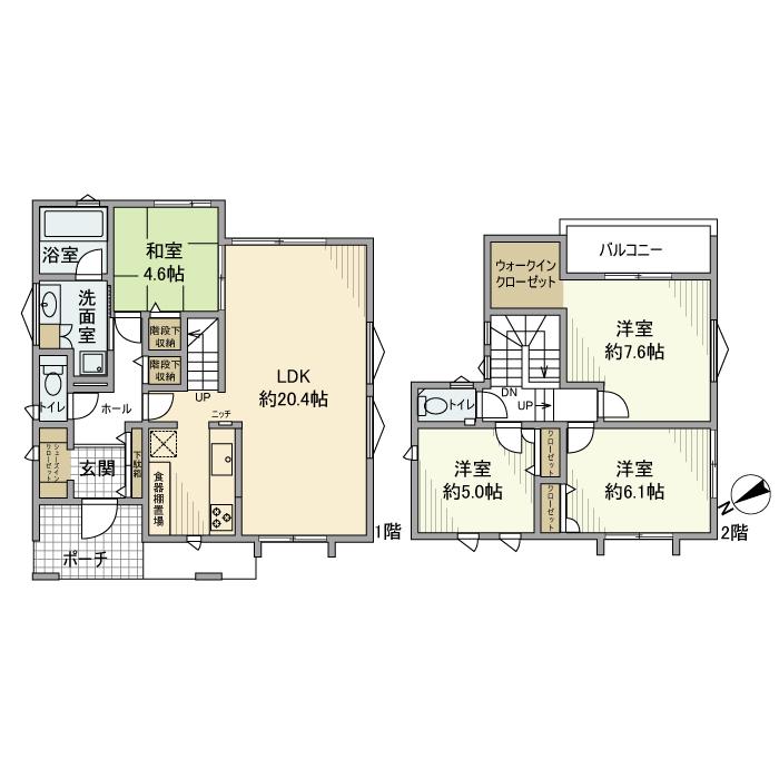 京王電鉄相模原線 若葉台駅 徒歩18分 2階建 築8年(4LDK)の間取り写真