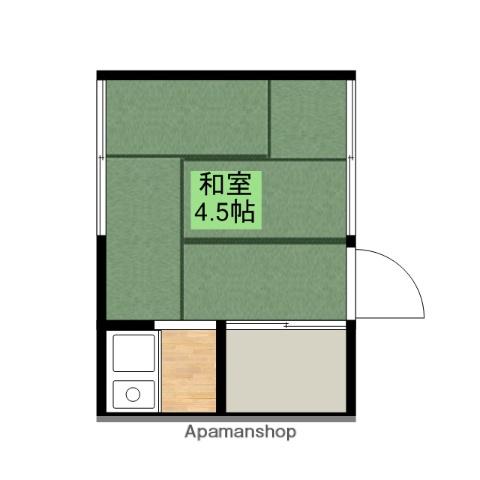 大木荘(ワンルーム/2階)の間取り写真