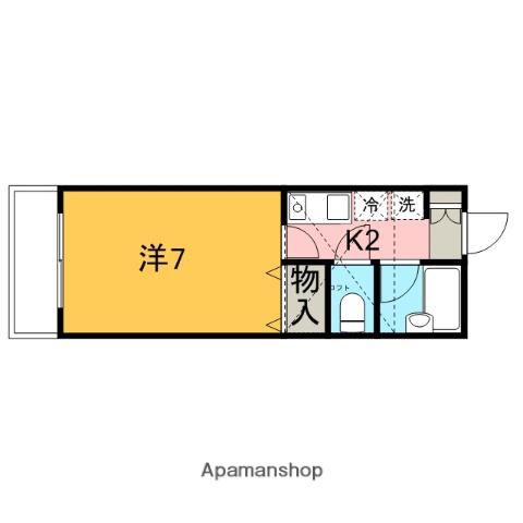 アゼリアハイツⅡ(1K/2階)の間取り写真