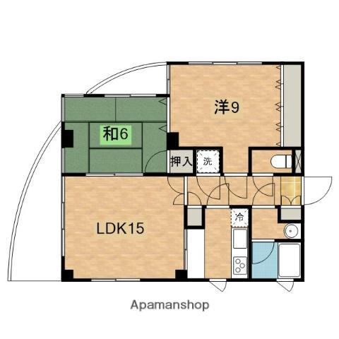 シェルポート(2LDK/2階)の間取り写真