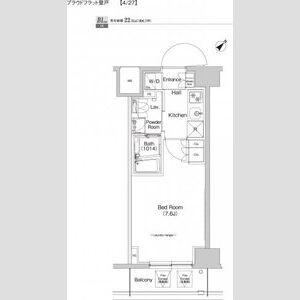 プラウドフラット登戸(1K/5階)の間取り写真