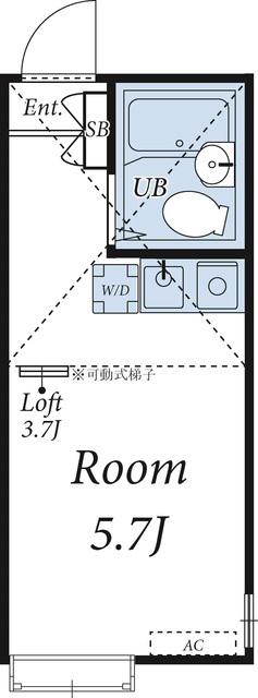 ユナイト鶴見ファンペドロ(ワンルーム/2階)の間取り写真