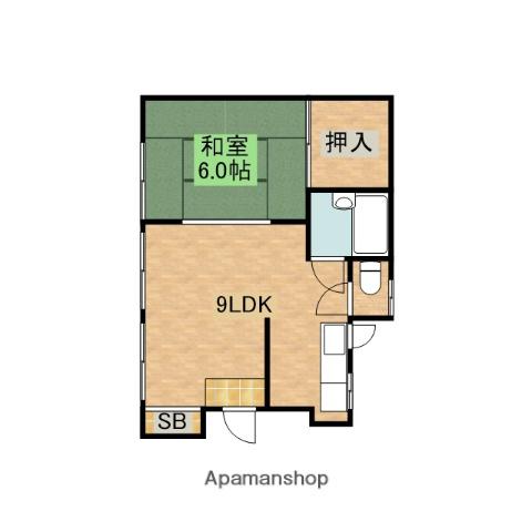 星野アパート(1LDK/1階)の間取り写真