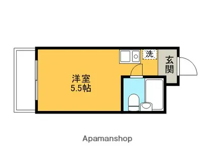 TOP・新丸子(ワンルーム/3階)の間取り写真