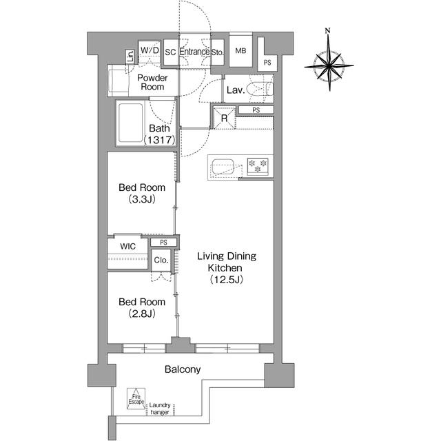 コンフォリア・リヴ大森西(2LDK/2階)の間取り写真