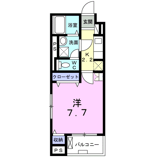 LE LIEN 絆(1K/2階)の間取り写真